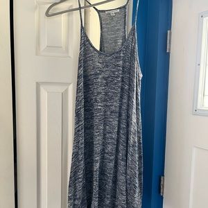AMERICAN EAGLE HEATHER BLUE STRETCH KNIT, RACERBACK SUNDRESS - LARGE